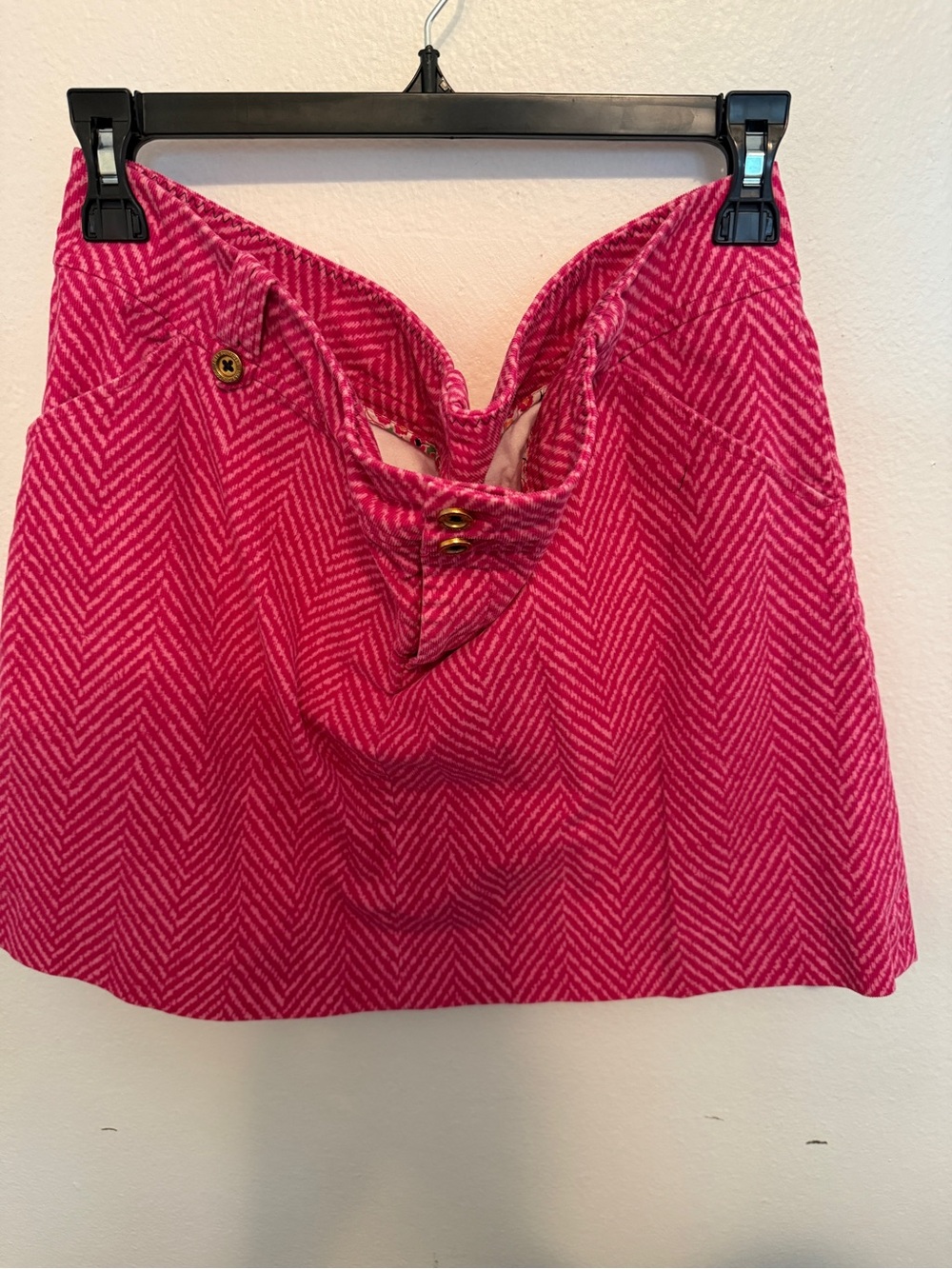 Lilly Pulitzer Hot Pink Chevron Mini Skirt
